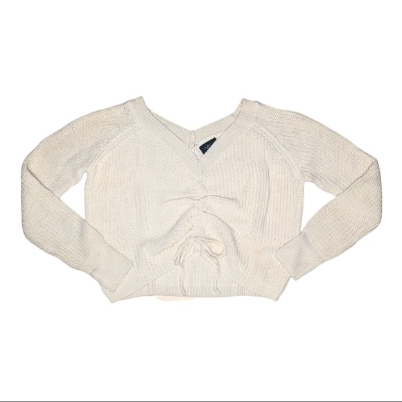 Adjustable Front Ruching Knit Sweater - Picture 2 of 4